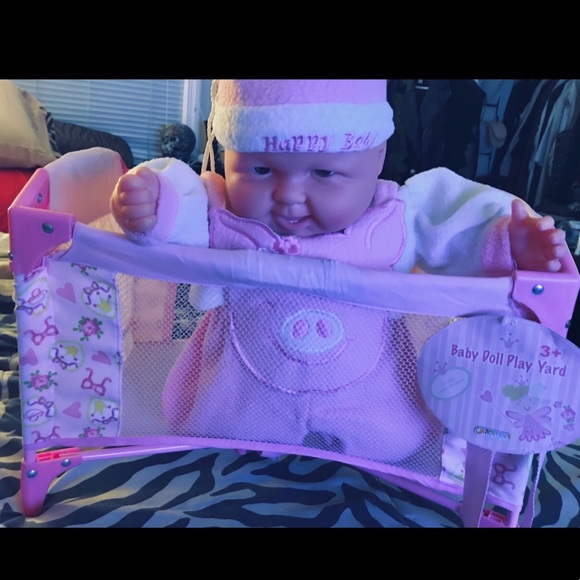 NO BRAND BABY GIRL DOLL W/2 IN ONE PLAYPEN/CRIB/BRAND NEW - Picture 2 of 9